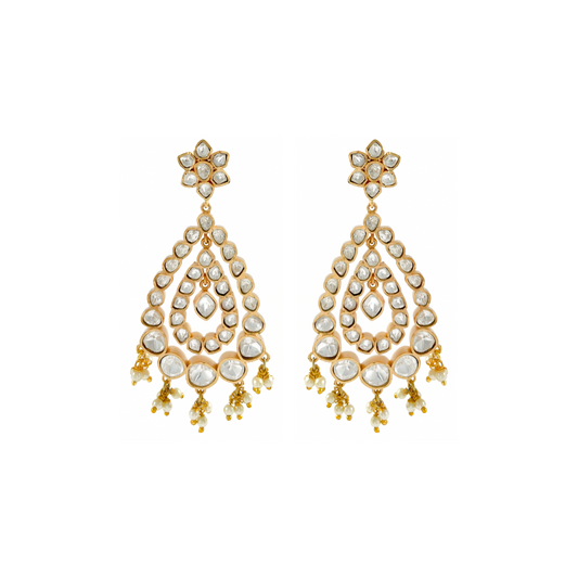 Moissanite Polki Dangler Earrings